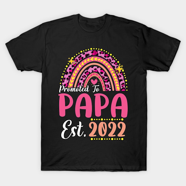 Promoted to Papa Est.2022 Rainbow Dad to Be New Dad T-Shirt by melodielouisa